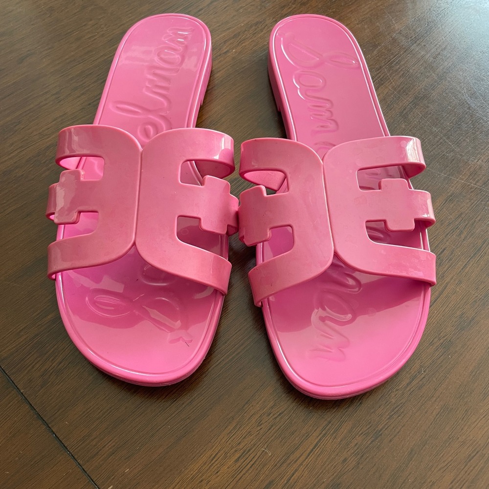 Sam Edelman Bay Jelly Slide Sandals Womens 11 Pink Preppy Y2K Summer Beach